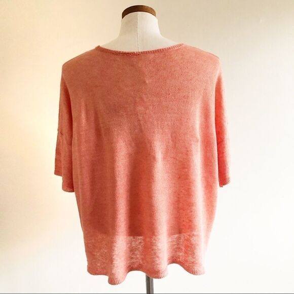 Eileen Fisher Boxy pink 100% Linen sweater NWT - Picture 4 of 7
